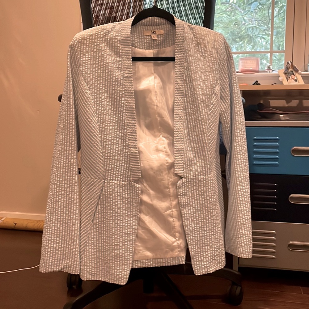 Blue and white striped blazer- never worn